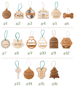 Ornamentos Personalizados en Madera (individuales)