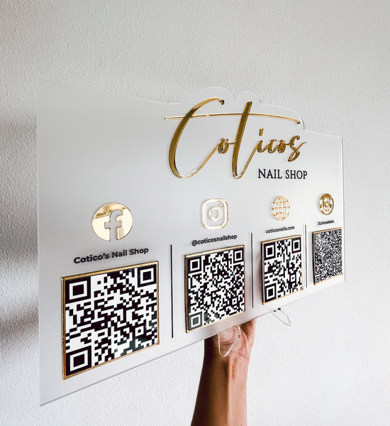 Social Media Sign with QR Codes